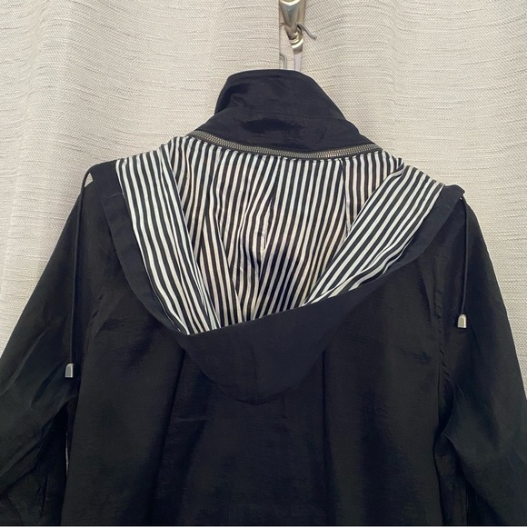 MYCRAPAC One Hoodie Rain Jacket M Black Embroidered Metallic w/ Belt Lightweight - Picture 4 of 14